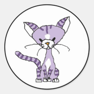 Sticker Rond Violette l'autocollant de chat (rencontrez miaule)