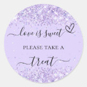 Sticker Rond Violette lavande confetti mariage traitement faveu (Devant)
