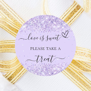 Sticker Rond Violette lavande confetti mariage traitement faveu