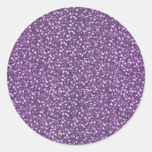 Sticker Rond Violette pourpre de Faux d'étincelles brillantes