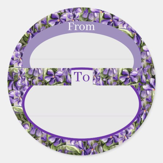Sticker Rond violettes dans un bocal de lune (Devant)