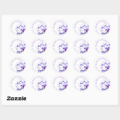 Sticker Rond Violettes élégantes (Feuille)