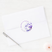 Sticker Rond Violettes élégantes (Enveloppe)