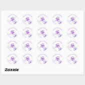 Sticker Rond Violettes élégantes (Feuille)