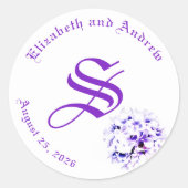 Sticker Rond Violettes élégantes (Devant)