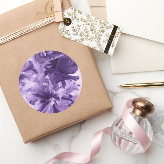 Sticker Rond Violettes monochromes (Cadeaux)