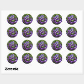 Sticker Rond Violettes violettes (Feuille)