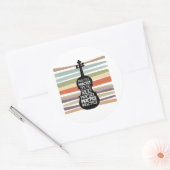 Sticker Rond violin retro (Enveloppe)
