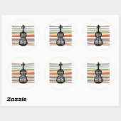 Sticker Rond violin retro (Feuille)