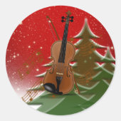 Sticker Rond Violon à Noël (Devant)