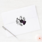 Sticker Rond Violon, amour cinglé_ (Enveloppe)
