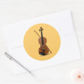 Sticker Rond Violon et Bow (Enveloppe)