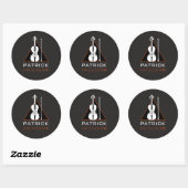 Sticker Rond Violon minimaliste triangle noir Modest violoniste (Feuille)