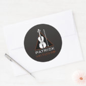 Sticker Rond Violon minimaliste triangle noir Modest violoniste (Enveloppe)