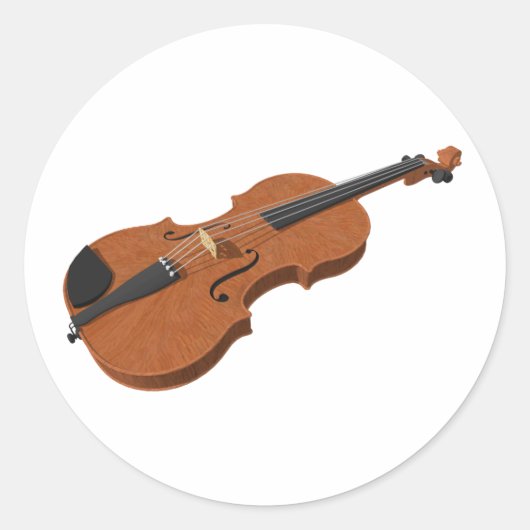Sticker Rond Violon : Modèle 3D : (Devant)