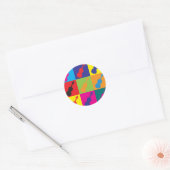Sticker Rond Violon Pop Art (Enveloppe)
