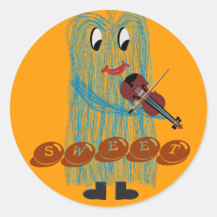 Sticker Rond Violon & Viola - Obtenez un sentiment chaud de fuz