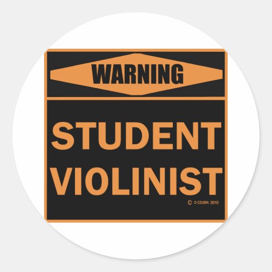 Sticker Rond Violoniste étudiant (Devant)