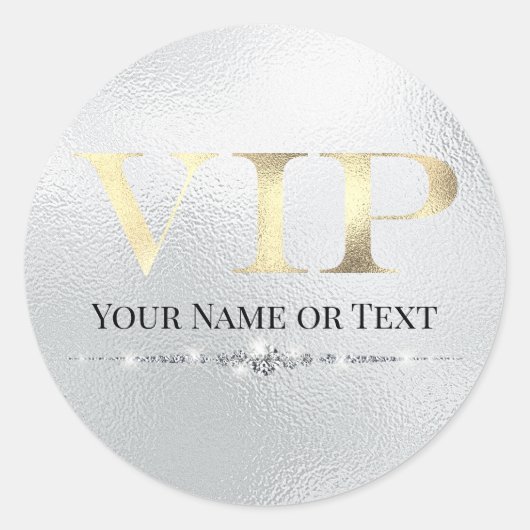 Sticker Rond VIP or glamour sur l'argent (Devant)