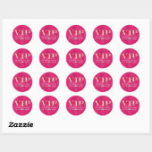 Sticker Rond VIP or glamour sur rose chaud (Feuille)