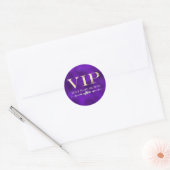 Sticker Rond VIP or glamour sur violet (Enveloppe)