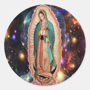 STICKER ROND VIRGEN DE GUADALUPE UNIVERSO CUSTOMIZABLES
