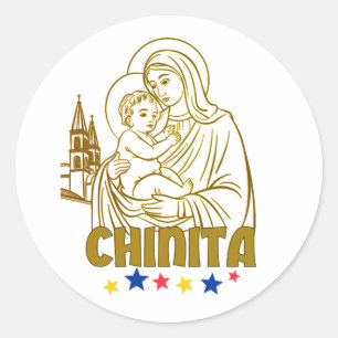 Sticker Rond Virgen de la Chinita - Iconic Maracaibo, Venezuela