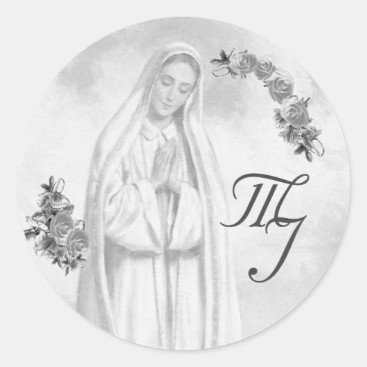 Sticker Rond Virgin Mary Silver Mariage (Devant)
