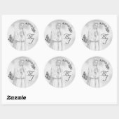 Sticker Rond Virgin Mary Silver Mariage (Feuille)