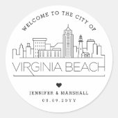 Sticker Rond Virginia Beach Skyline | Accueil Mariage (Devant)