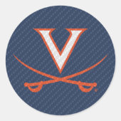 Sticker Rond Virginia Cavaliers Fibre de carbone (Devant)