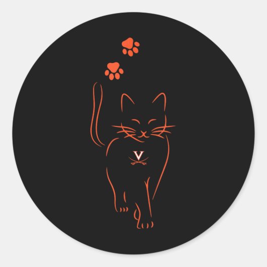 Sticker Rond Virginia Cavaliers Licence d'impression Uni-adulte (Devant)
