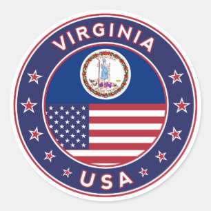 Sticker Rond Virginia, Virginia autocollant, étui téléphonique,