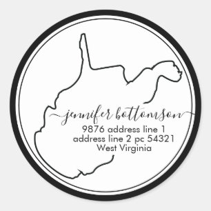 Sticker Rond Virginie-Occidentale - accueil carte adresse de re