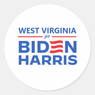 Sticker Rond Virginie-Occidentale pour Biden Harris