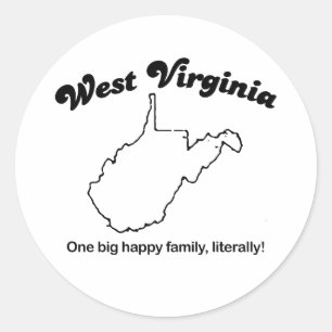Sticker Rond Virginie-Occidentale - Une grande famille littéra