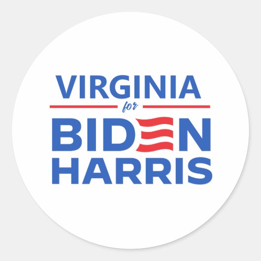 Sticker Rond Virginie pour Biden Harris (Devant)