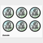 Sticker Rond Virgo La Vierge Zodiac Vert (Feuille)