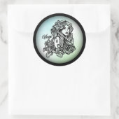 Sticker Rond Virgo La Vierge Zodiac Vert (Sac)