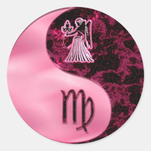 Sticker Rond Virgo Yin Yang