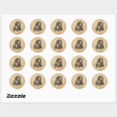 Sticker Rond Virgo Zodiac - Antique Look (Feuille)