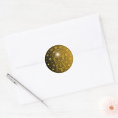 Sticker Rond Virgo Zodiac Emblem | Minimal Celestial Symbol (Enveloppe)
