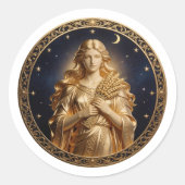 Sticker Rond Virgo Zodiac Maiden (Devant)