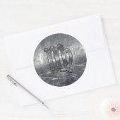 Sticker Rond Virgo Zodiac Sign dans Grunge Distressed Style Dec (Enveloppe)
