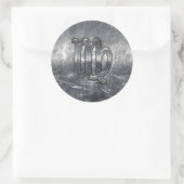Sticker Rond Virgo Zodiac Sign dans Grunge Distressed Style Dec (Sac)