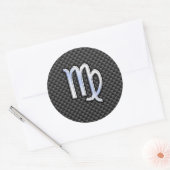 Sticker Rond Virgo Zodiac Signal Charbon Fibres Carbone Impress (Enveloppe)