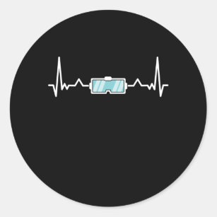 Sticker Rond Virtual Reality Gamer Heartbeat VR Giant