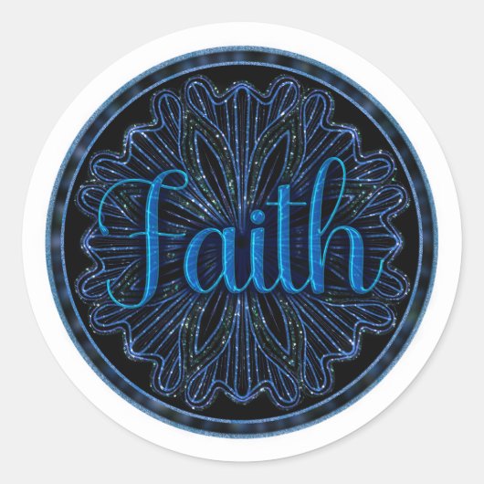 Sticker Rond Virtue Faith Mandala (Devant)