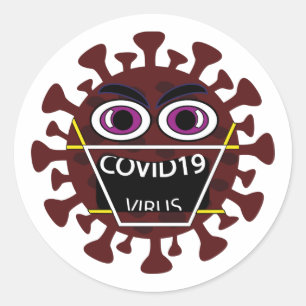 Sticker Rond Virus Covid-19