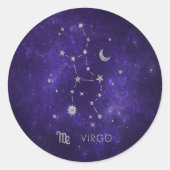 Sticker Rond Virus pourpre zodiaque | Horoscope d'astrologie co (Devant)